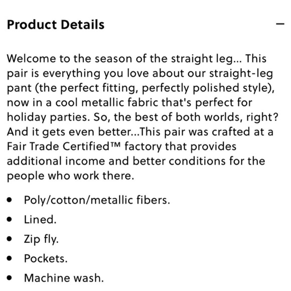 J.Crew Collection NWT metallic silver straight leg pants *shop@iamwarrior - Picture 9 of 16